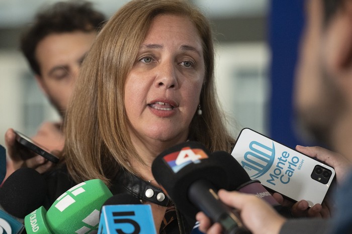 Estela Delgado, el 27 de mayo, en rueda de prensa en la Torre Ejecutiva. · Foto: Alessandro Maradei