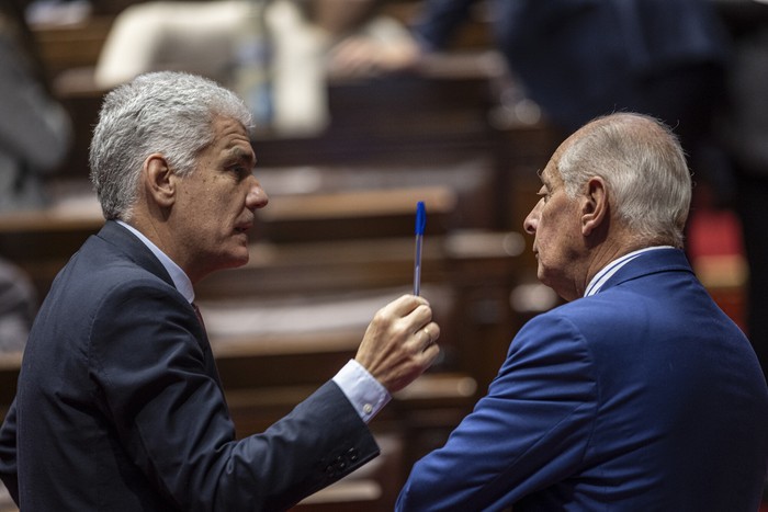 Rodrigo Goñi, diputado del Partido Nacional, y Gustavo Salle, diputado de Identidad Soberana. (Archivo, junio de 2025). · Foto: Ernesto Ryan