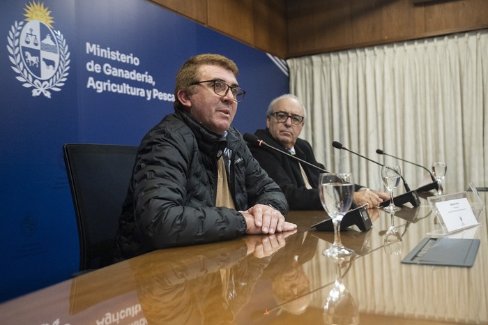 Eduardo Viera y Alfredo Fratti, en la sede del Ministerio de Ganadería, Agricultura y Pesca. · Foto: Alessandro Maradei