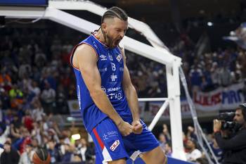 Gastón Semiglia, de Nacional, el 30 de mayo, en el Antel Arena. · Foto: Rodrigo Viera Amaral