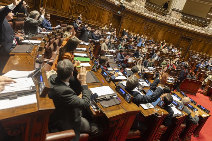 Durante la votación de la Rendición de Cuentas, el 17 de junio, en la Cámara de Diputados. · Foto: Ernesto Ryan