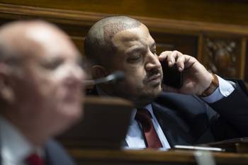 Sebastián Sanguinetti durante una sesión de la Cámara de Diputados (archivo, junio de 2025). · Foto: Ernesto Ryan