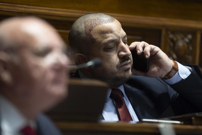 Sebastián Sanguinetti, durante una sesión de la Cámara de Diputados (archivo, junio de 2025). · Foto: Ernesto Ryan