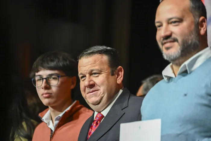 Pablo Parodi, alcalde de Carmelo, durante el acto de proclamación de los 13 Concejos Municipales del departamento. (archivo, junio de 2026) · Foto: Ignacio Dotti