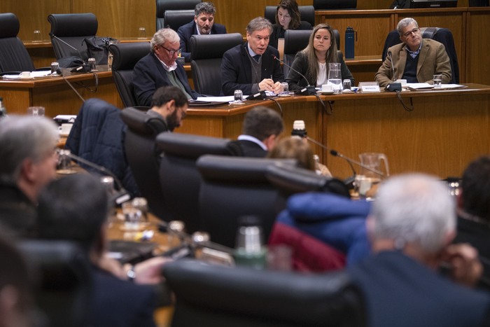 El ministro interino de Economía, Martín Vallcorba, en la Comisión de Hacienda de la Cámara de Diputados. · Foto: Gianni Schiaffarino