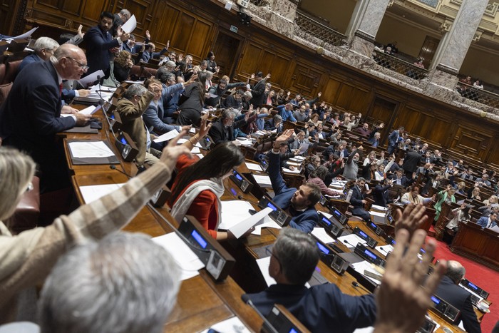 Votación en la Cámara de Senadores (archivo). · Foto: Ernesto Ryan