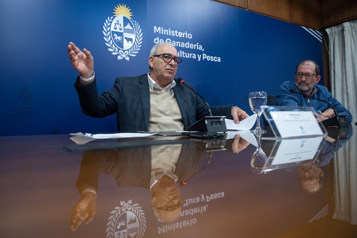 Alfredo Frattiy Marcelo Rodríguez durante una conferencia de prensa (archivo, julio de 2025). · Foto: Gianni Schiaffarino