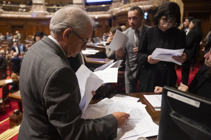 Durante el conteo de votos en la Asamble General, el 15 de julio, en la Cámara de Diputados. · Foto: Alessandro Maradei