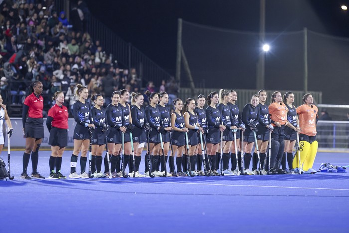 Las Cimarronas, antes del encuentro ante Argentina, el 24 de julio, por el Panamericano de Hockey. · Foto: Rodrigo Viera Amaral