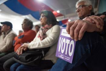 Plenario Nacional del Frente Amplio, el 2 de agosto, en La Huella de Seregni. · Foto: Gianni Schiaffarino