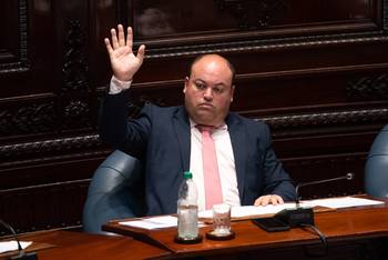 Nicolás Viera, el 19 de agosto, durante la sesión. · Foto: Gianni Schiaffarino