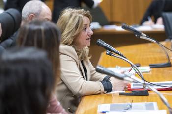 Sandra Libonatti, de la Senaclaft, el 21 de agosto, en el Parlamento. · Foto: Gianni Schiaffarino