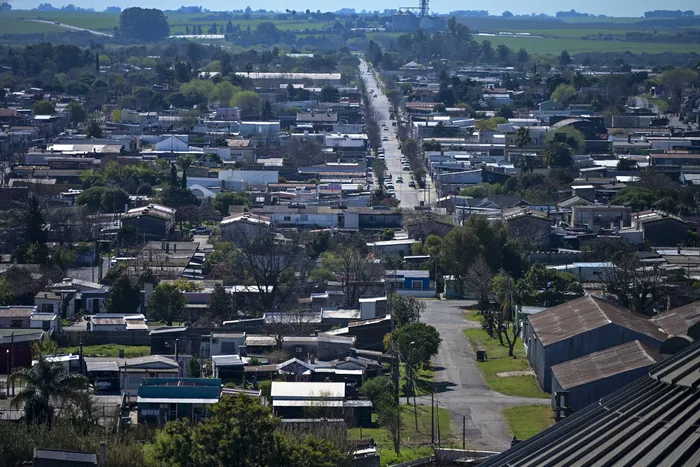 Vista de la ciudad de Nueva Palmira desde el edificio de Terminales Graneleras del Uruguay (archivo,  agosto de 2025) · Foto: Ignacio Dotti