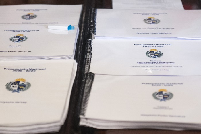 Proyecto de Ley de Presupuesto cuando fue entregado al Parlamento. · Foto: Alessandro Maradei