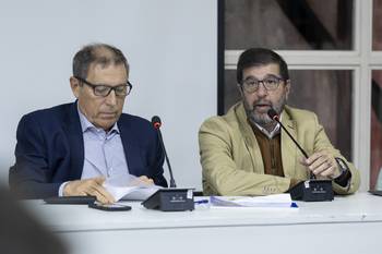 Gabriel Oddone y Fernando Pereira, el 1° de setiembre, en La Huella de Seregni. · Foto: Rodrigo Viera Amaral