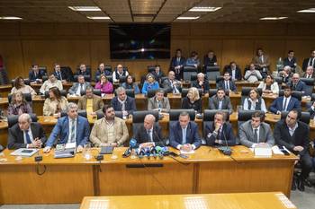 Agrupación parlamentaria del Partido Nacional, el 2 de setiembre, en el Parlamento · Foto: Alessandro Maradei