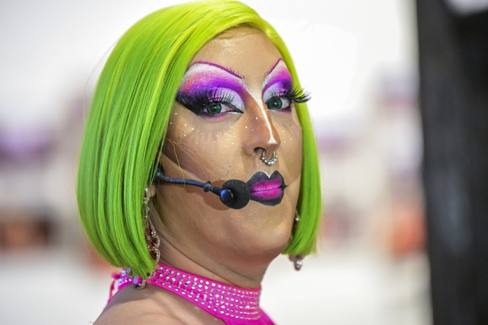 Mariza Regia, durante el acto de apertura por el Mes de la Diversidad en Colonia. · Foto: Ignacio Dotti