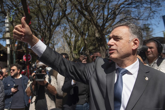 El presidente Yamandú Orsi, en la Rural del Prado el 10 de setiembre. · Foto: Gianni Schiaffarino