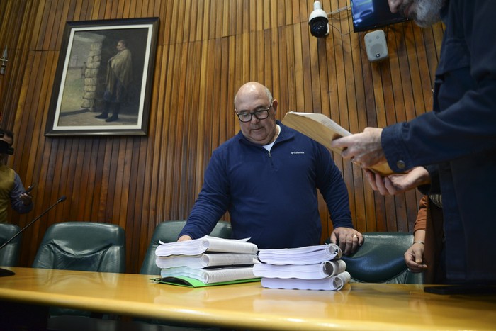 Miguel Abella en la presentación del presupuesto en la Junta Departamental de Maldonado (archivo, agosto de 2025). · Foto: Natalia Ayala