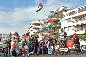Movilización en apoyo a Palestina, en Maldonado.(archivo, setiembre de 2025) · Foto: Virginia Martínez  Díaz