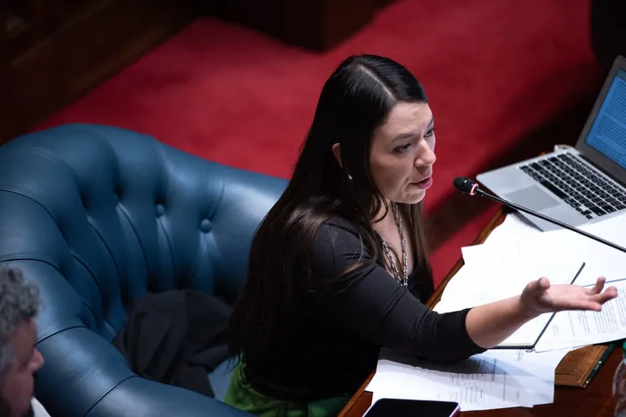 Bettiana Díaz, el la Cámara de Senadores (archivo, setiembre de 2025) · Foto: Gianni Schiaffarino