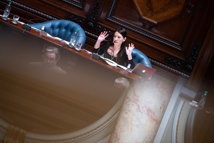 Bettiana Díaz, el 17 de setiembre en el Senado. · Foto: Gianni Schiaffarino