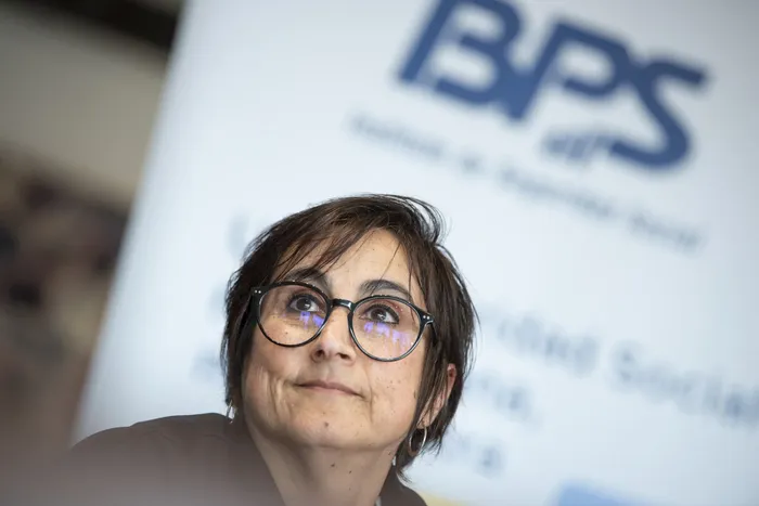Jimena Pardo, presidenta del BPS (archivo, setiembre de 2025). · Foto: Gianni Schiaffarino