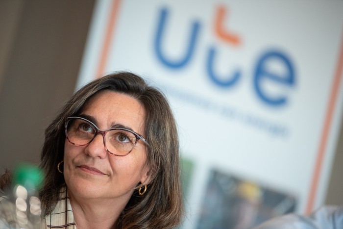 Andrea Cabrera en la sede de UTE (archivo, setiembre de 2025). · Foto: Gianni Schiaffarino