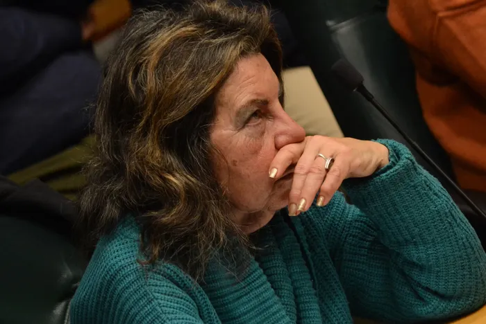 Ana Rita Colombo, el 23 de septiembre de 2025, en la Junta Departamental de Maldonado. Foto: Virginia Martínez Díaz