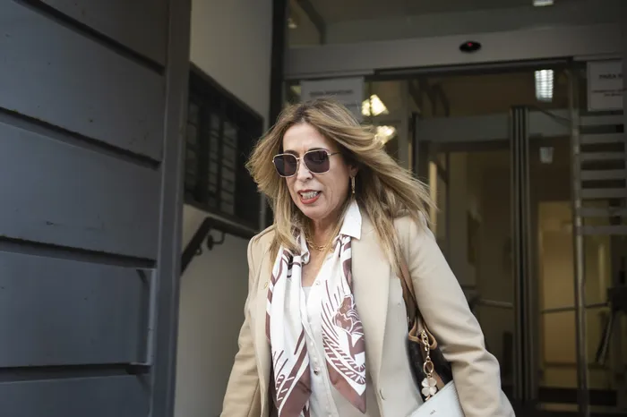 Sandra Fleitas, durante la audiencia en el juzgado de Juan Carlos Gomez. (archivo, setiembre de 2025) · Foto: Alessandro Maradei
