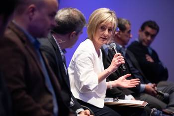 Gabriela Valverde durante el debate sobre identidad digital, el 6 de octubre en el hotel Hyatt Centric. · Foto: Gianni Schiaffarino