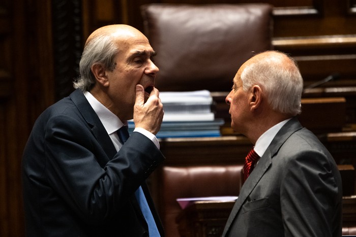 Pablo Abdala y Gustavo Salle en la Cámara de Diputados. · Foto: Gianni Schiaffarino