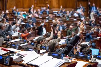 Durante la sesión especial de la Cámara de Representantes, el 13 de octubre, en el Palacio Legislativo. · Foto: Gianni Schiaffarino