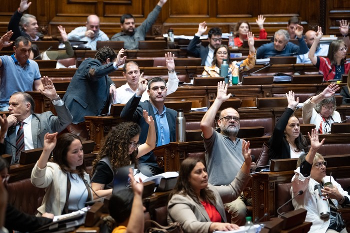 Cámara de Diputados, el 14 de octubre, durante la votación. · Foto: Gianni Schiaffarino