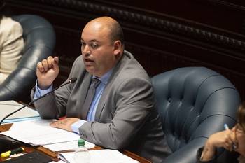 Nicolás Viera, durante una sesión de la Cámara de Senadores (archivo, octubre de 2025). · Foto: Alessandro Maradei