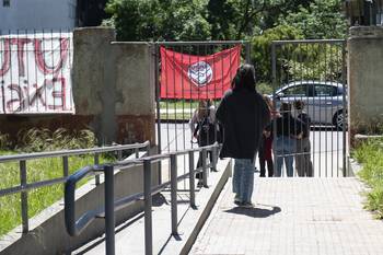 Ocupación de la Escuela Técnica de Malvin Norte, el lunes 20 de octubre. · Foto: Alessandro Maradei