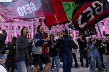 Movilización, el 27 de octubre, en el Palacio Legislativo. · Foto: Rodrigo Viera Amaral