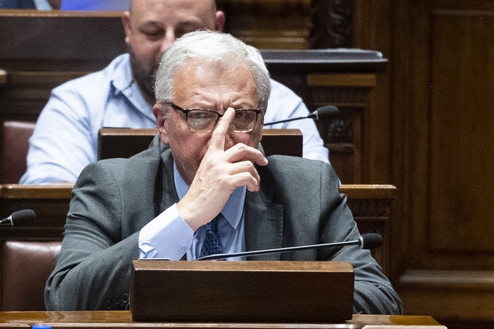 Gerardo Sotelo durante la sesión de Diputados. · Foto: Alessandro Maradei