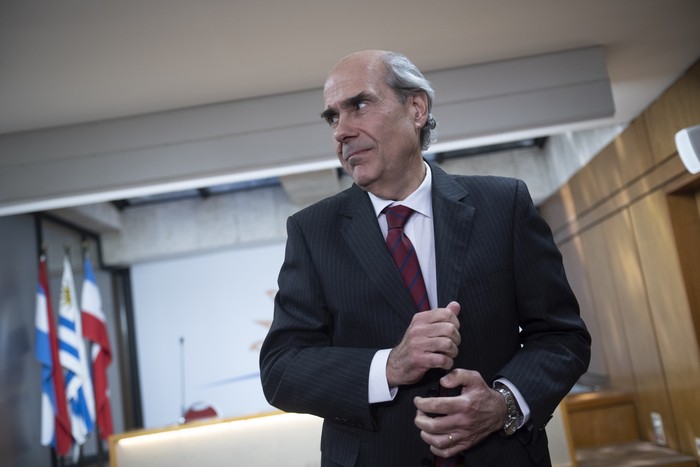 Pablo Abdala, el 6 de noviembre, previo a una rueda de prensa en el edificio anexo al Palacio Legislativo. · Foto: Gianni Schiaffarino