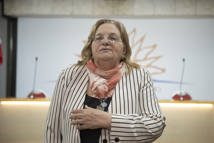 Graciela Bianchi, el 6 de noviembre, en el edificio anexo al Palacio Legislativo. · Foto: Gianni Schiaffarino