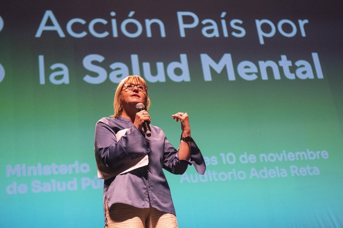 Cristina Lustemberg, el 10 de noviembre, en el Sodre. · Foto: Alessandro Maradei