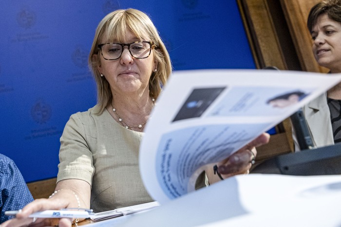 Cristina Lustemberg, el 14 de noviembre, en el Ministerio de Salud Pública. · Foto: Rodrigo Viera Amaral