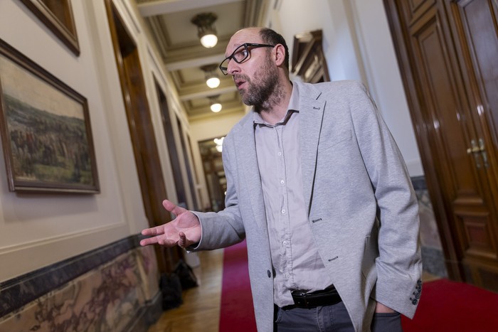 Sebastián Sabini, el 21 de noviembre, en el Palacio Legislativo. · Foto: Rodrigo Viera Amaral