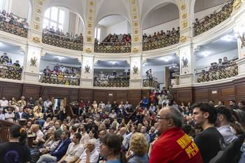 Durante la presentación, el 24 de noviembre, en el Paraninfo de la Udelar. · Foto: Rodrigo Viera Amaral