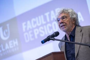 Luis Carrizo, el 24 de noviembre, en el Claeh. · Foto: Rodrigo Viera Amaral