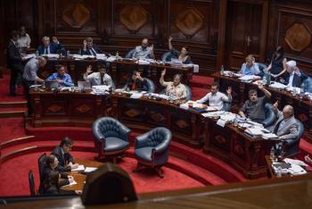 Durante la sesión en la Cámara de Senadores, el 27 de noviembre, en el Palacio Legislativo. · Foto: Gianni Schiaffarino
