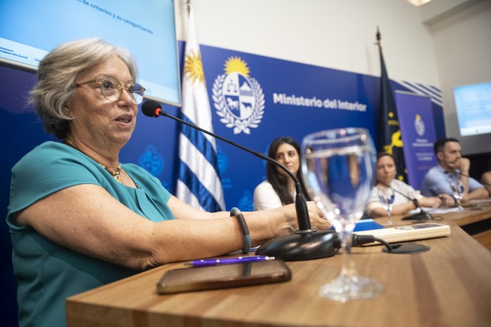 Mónica Xavier, el 27 de noviembre, en el Ministerio del Interior. · Foto: Gianni Schiaffarino