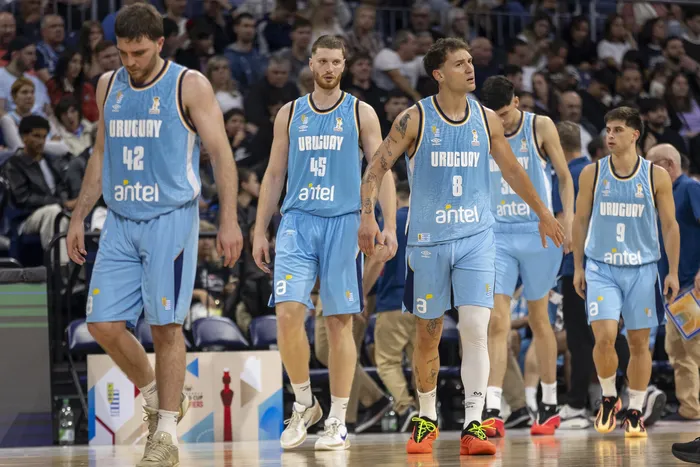 Jugadores de Uruguay durante el partido ante Panamá, en el Antel Arena. (Archivo, noviembre de 2025) · Foto: Rodrigo Viera Amaral