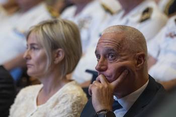 Carlos Negro, el 8 de diciembre, durante el cierre de los Encuentros por Seguridad, en el edificio anexo de la Torre Ejecutiva. · Foto: Gianni Schiaffarino
