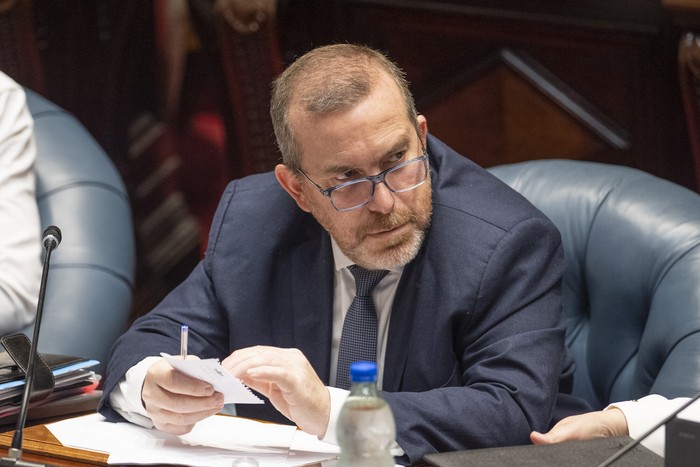 Joel Rodríguez, el 10 de diciembre, en el Parlamento. · Foto: Gianni Schiaffarino